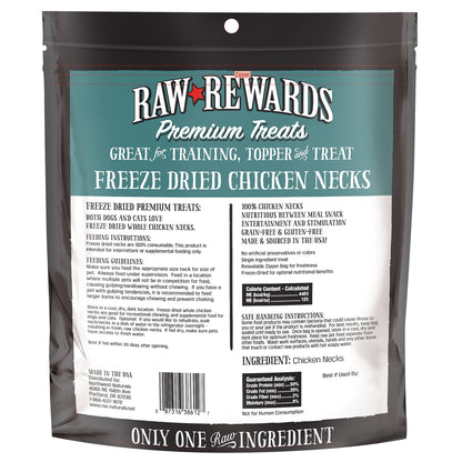 Northwest Naturals Raw Rewards Freeze - Dried Chicken Neck Treats For Dogs And Cats - Whole Neck - Healthy, 1 Ingredient, Human Grade Pet Food, All Natural - 4 Oz