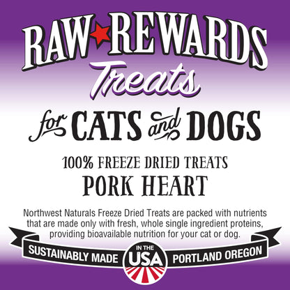 Northwest Naturals Raw Rewards Freeze - Dried Pork Heart Treats - 3 oz