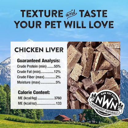 Northwestnaturals raw rewards freeze dried chicken liver 3oz dog & cat treats