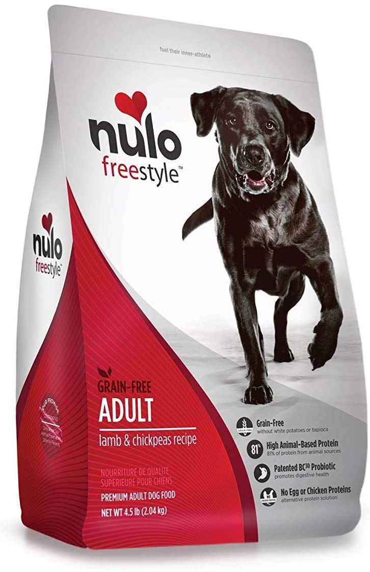 Nulo Adult Grain Free Dog Food: All Natural Dry Pet Food For Large And Small Breed Dogs (Lamb, 4.5Lb)