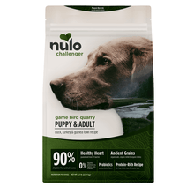 Nulo challenger game bird quarry puppy & adult duck, turkey & Guinea fowl recipe dry dog food kibble 4lbs