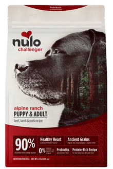 Nulo Challenger Puppy & Adult Alpine Ranch Beef, Lamb & Pork Dry Dog Food, 4.5 - lb bag