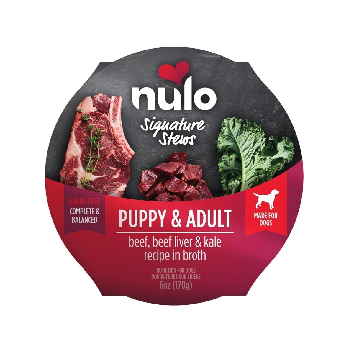 Nulo Dog Signature Stew Beef, Beef Liver, & Kale in Broth 6 oz Cup