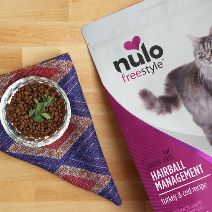 Nulo Freestyle Adult Cat Hairball Management Turkey & Cod Cat Dry Food - Purple - 5 lb Bag