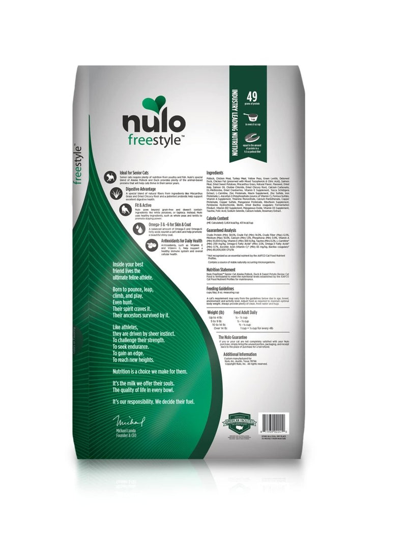 Nulo Freestyle Senior Dry Cat Food Premium Natural Grain - Free Cat Kibble with Antioxidants