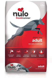 Nulo Frontrunner Dry Dog Food for Adult Dogs - Grain - Inclusive Beef, Barley & Lamb Recipe - High Taurine for Lean Muscles 23lb