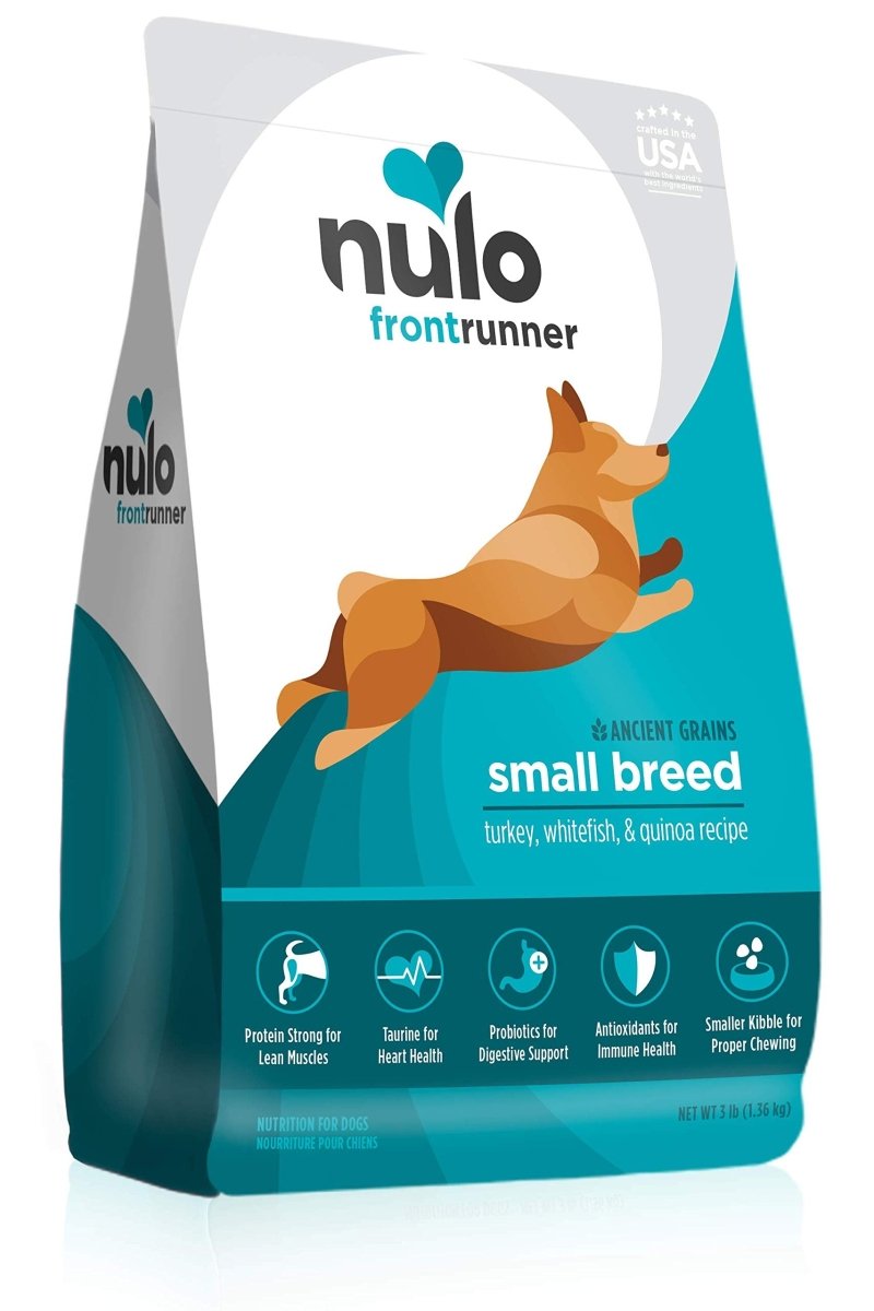 Nulo Frontrunner Small Breed Dog Food with Turkey - Whitefish & Quinoa - 3 lbs - Pet Food with Antioxidants and Probiotics - Premium Dry Dog Food for Small Dogs - Blue