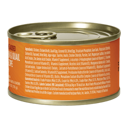 Nulo minced chicken & quail egg recipe in broth canned cat food 2.8oz