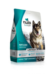 Nulo Puppy & Adult Freestyle Limited Plus Grain Free Dry Dog Food: All Natural Limited Ingredient Diet for Digestive & Immune Health - Allergy Sensitive Non GMO (Salmon Recipe - 4 lb Bag)