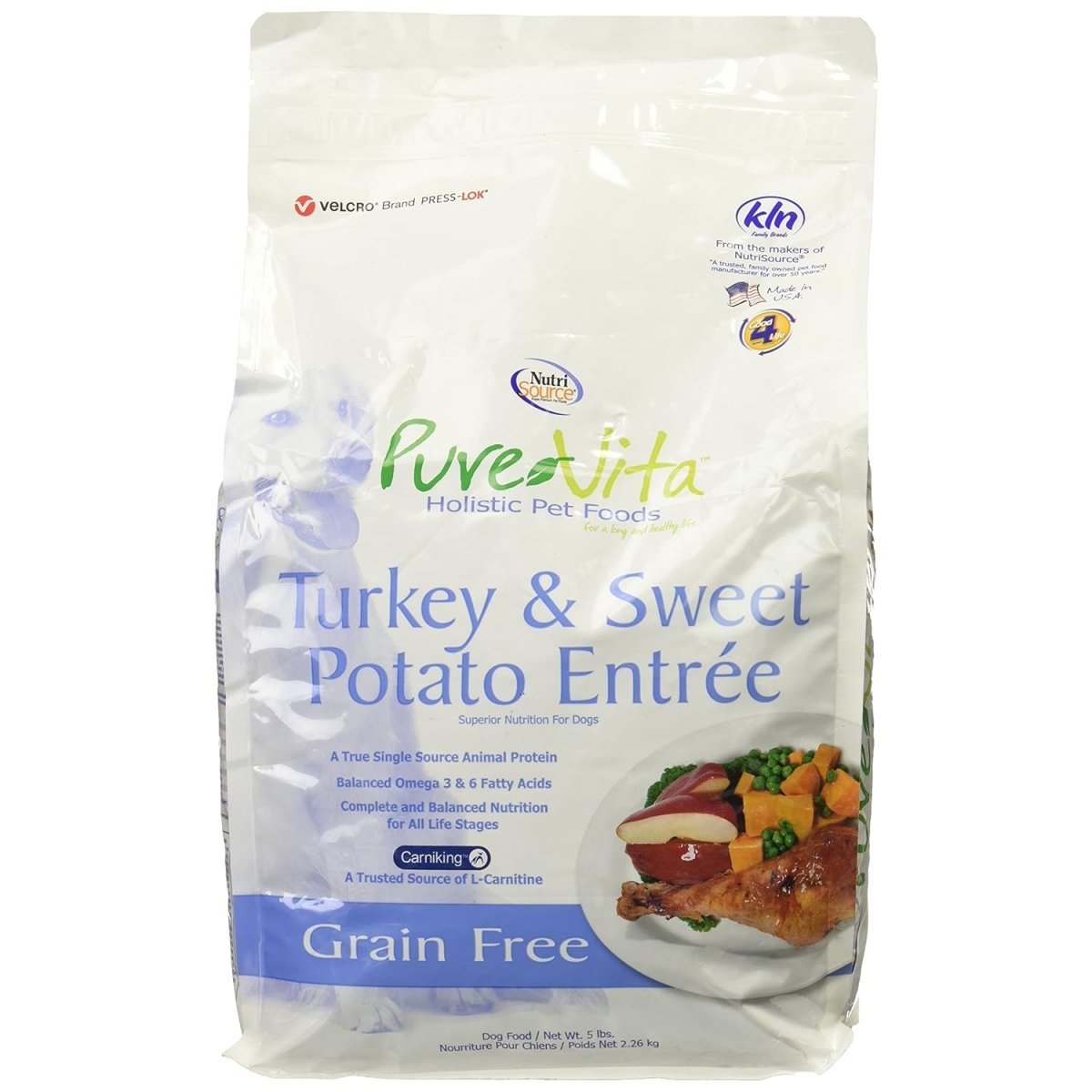 Nutri - Source Pure Vita Grain - Free Turkey And Sweet Potato Dry Dog Food, 5 Pound Bag