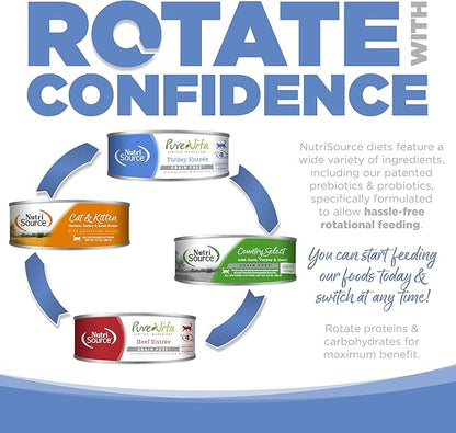 Nutri source pure vita turkey entree canned cat food 5.5 oz
