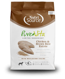 Nutri source purevita limited ingredients chicken and brown rice entree dog food 4lbs