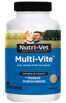 Nutri - Vet Multi - Vite Chewable Tablets Multivitamin for Dogs, 180 count