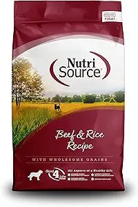 Nutrisource beef & rice 26lb wholesome grains dry dog kibble