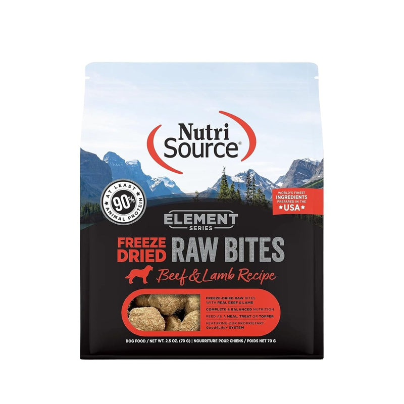 NutriSource Element Series Beef and Lamb Freeze Dried Raw Bites, 2.5 Ounce (Pack of 1)