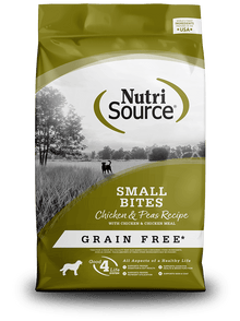 Nutrisource small bites chicken & pea recipe grain free 4lb dry dog kibble