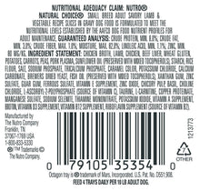 Nutro Natural Choice Small Breed Adult Savory Lamb And Vegetable Slices In Gravy Tray - 3.5 Oz. (100 G)