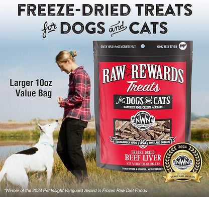 NWN northwest naturals raw rewards beef liver freeze dried dog treats 10oz
