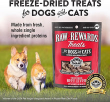 NWN northwest naturals raw rewards freeze dried beef liver dog cat treats 3oz