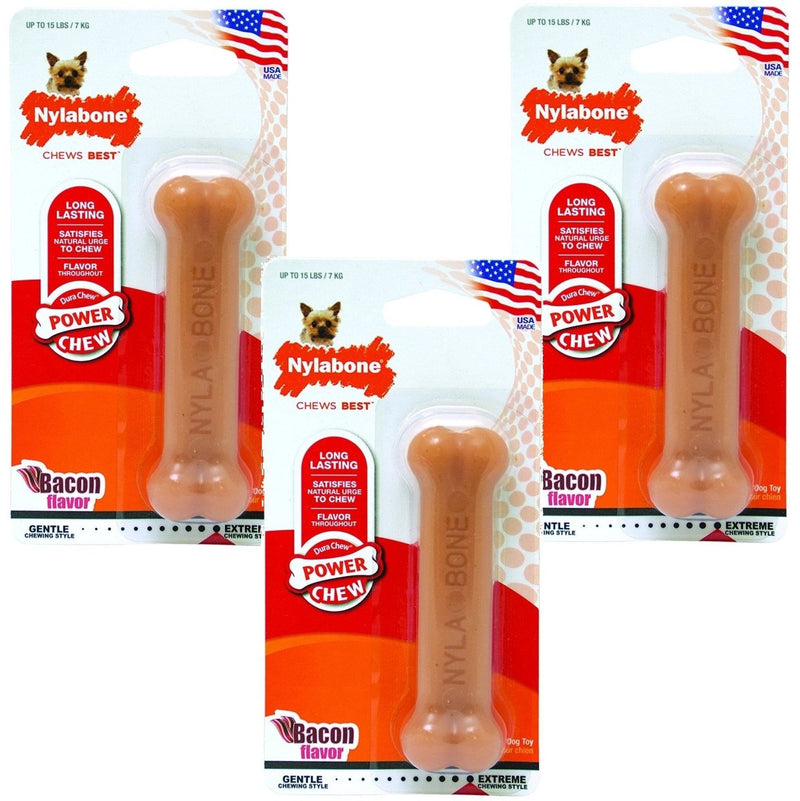 Nylabone Dura Chew Petit Bacon Flavored Bone Dog Chew Toy, X - Small