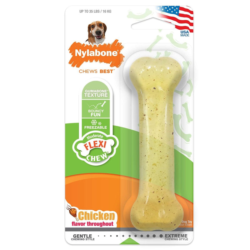 Nylabone Flex Moderate Chew Dog Toy Chicken Medium/Wolf