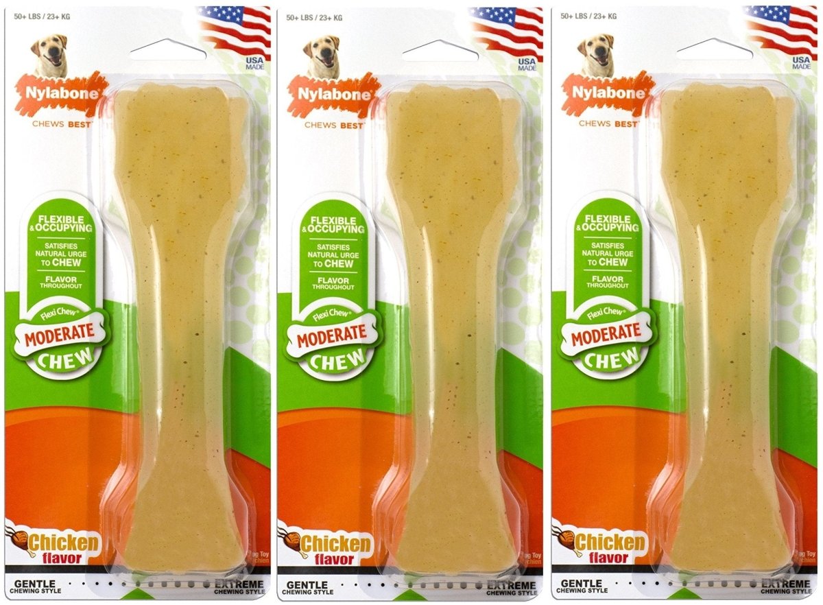 Nylabone FlexiChew Chicken Flavored Bone Dog