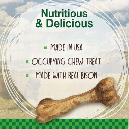 Nylabone healthy edibles real bison large dog treat 4.9ozn