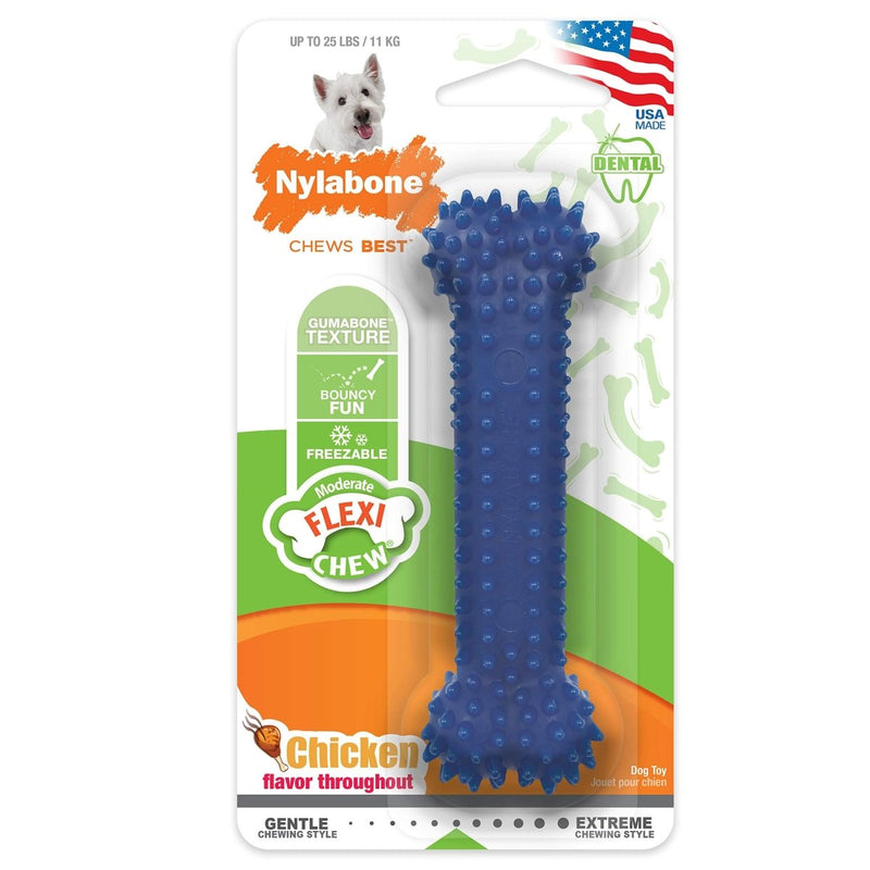 Nylabone Moderate Chew FlexiChew Dental Chew Toy Chicken Small/Regular