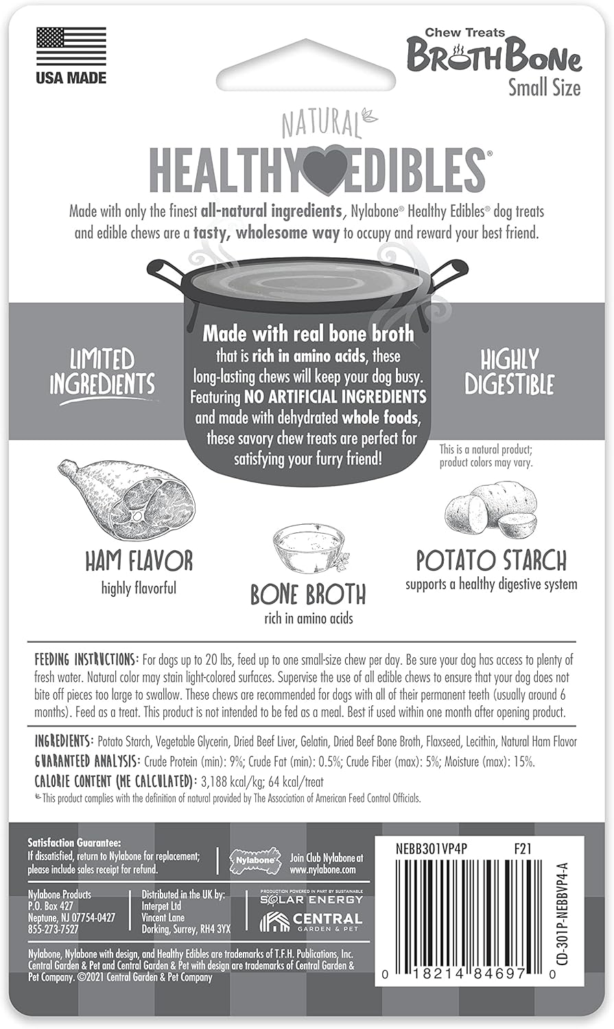 Nylabone natural healthy edibles ham flavor
