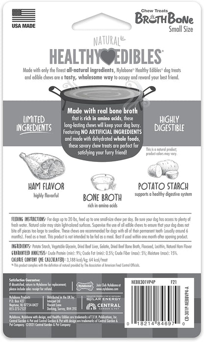 Nylabone natural healthy edibles ham flavor