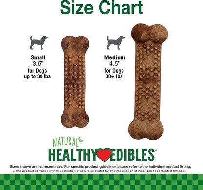 Nylabone natural healthy edibles meaty center beef 3.3oz treat 4 small