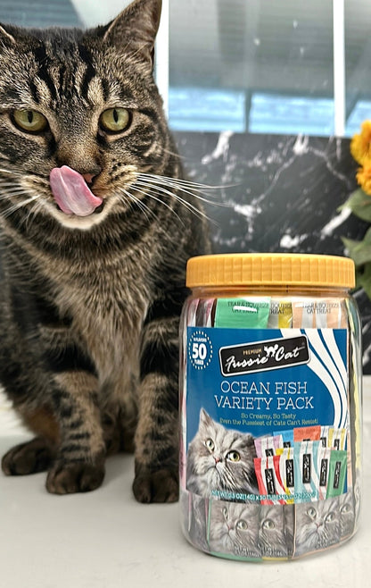 Ocean fish variety pack 50 tubes fussie cat