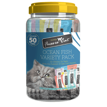 Ocean fish variety pack 50 tubes fussie cat
