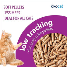 Okocat plant based cat litter clumping mini pellets 21.5lb cat litter
