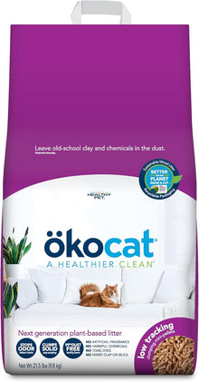 Okocat plant based cat litter clumping mini pellets 21.5lb cat litter