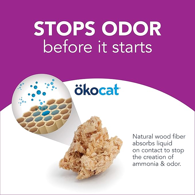 Okocat Super Soft Clumping Wood Delicate Paws Cat Litter, 14.8 lbs.