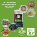 Only Natural Pet Hemp Hip & Joint Support for Dogs - Supplement for Mobility Wellness Pain Relief Healthy Inflammatory & Bone Stiffness - Chews w/Fatty Acid Blend Mussels & Turmeric