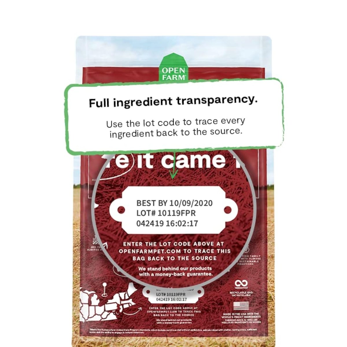 Open Farm Ancient Grains Dry Dog Food, Humanely Raised Meat Recipe with Wholesome Grains and No Artificial Flavors or Preservatives (Grass - Fed Beef Ancient Grain, 22 Pound