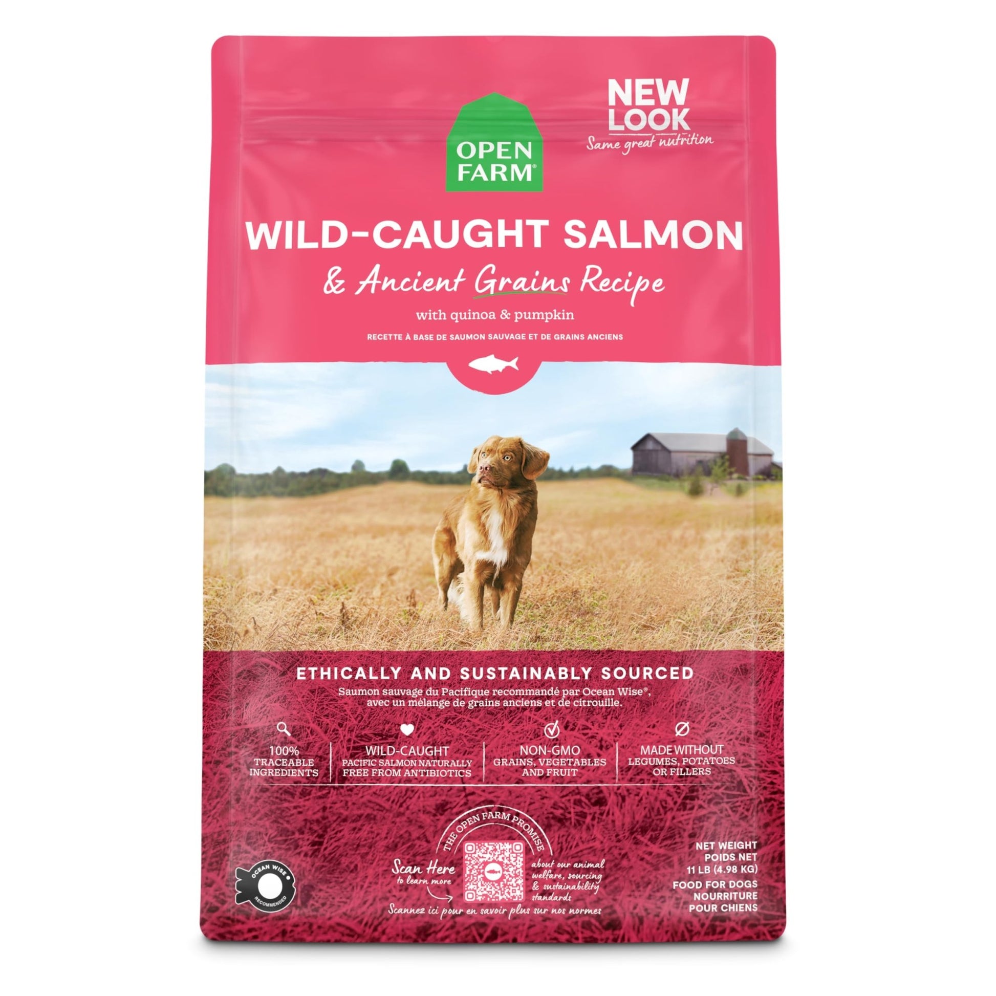Open Farm Ancient Grains Dry Dog Food – Wild Salmon Ancient Grain Recipe, 11 lb Bag
