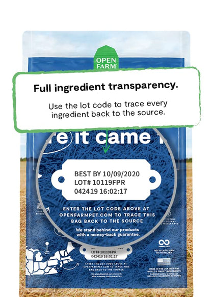 Open Farm Catch - Of - The - Season Whitefish & Ancient Grains Dry Dog Food, 11 lbs – Wild - Caught Whitefish Recipe