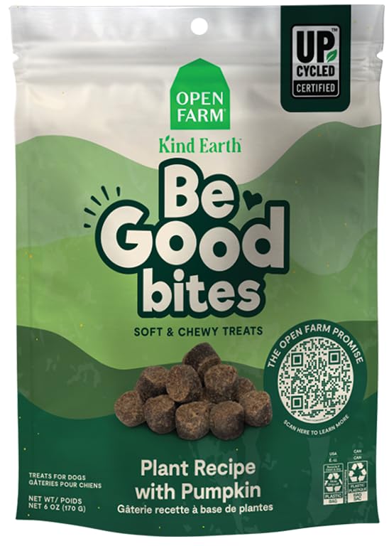 Open Farm Dehydrated Dog Treats, Gently Cooked Recipe with Natural Simple Ingredients and No Artificial Flavors or Preservatives (1 Pack Training Treats Plant & Pumpkin)