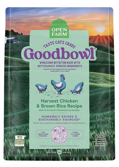 Open Farm Goodbowl Harvest Chicken & Brown Rice Recipe for Cats - 7 lbs