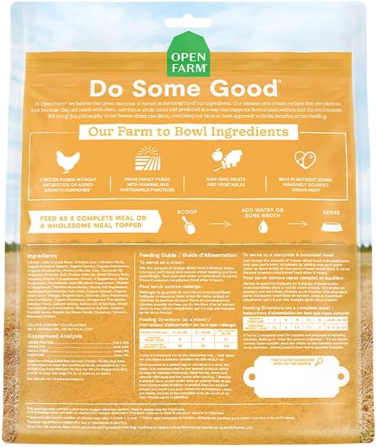 Open farm grain free harvest chicken recipe freeze dried raw dog food meal mixer 3.5oz dog treat