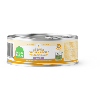 Open farm harvest chicken recipe pate wet canned cat food 2.8oz