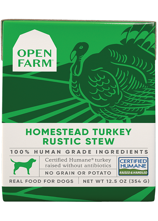 Open farm homestead Turkey rustic stew 12.5oz wet dog food