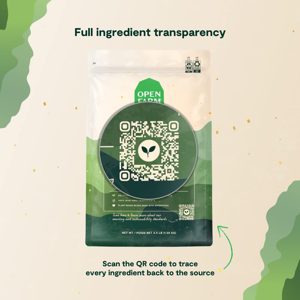 Open Farm Kind Earth Plant - Based Dry Dog Kibble – Natural Vegan Dog Food for Optimal Nutrition (3.5 lb)