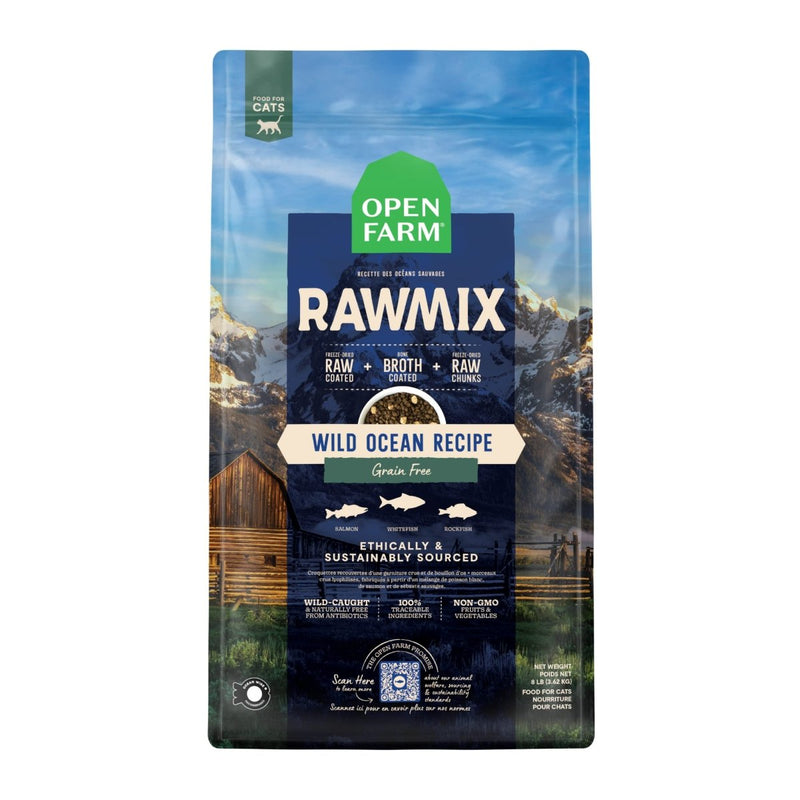 Open Farm RawMix Wild - Ocean Recipe for Cats - Humanely Raised Protein and Non - GMO Fruits and Veggies - 2.25 lb