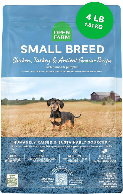 Open farm small breed 4lbs chicken Turkey quinoa