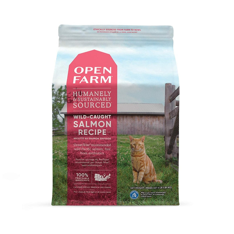 Open Farm Wild - Caught Salmon Grain - Free Dry Cat Food - No Artificial Flavors or Preservatives - 4 lbs