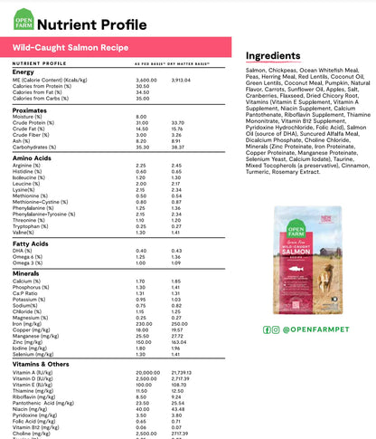 Open Farm Wild - Caught Salmon Grain - Free Dry Dog Food – Fresh Pacific Salmon Recipe with Non - GMO Superfoods (4 lbs)